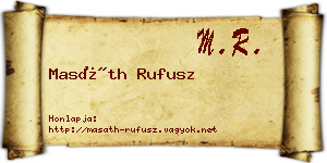Masáth Rufusz névjegykártya